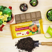 Почвобрикет Яркая бегония 5л БиоМастер