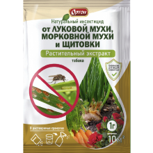 От луковой мухи, морковной мухи и щитовки (экстракт табака) 1 г